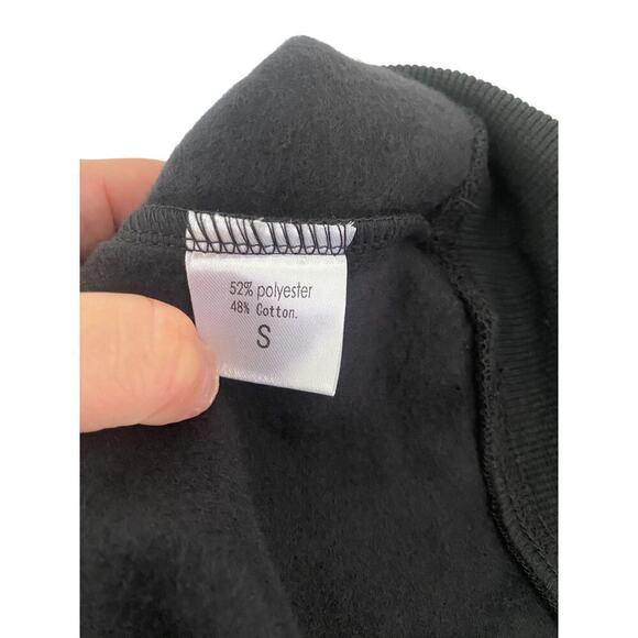 NEW - Oversized Black Fleece Lined Pull Over Hoodie with Front Pouch - Picture 3 of 3